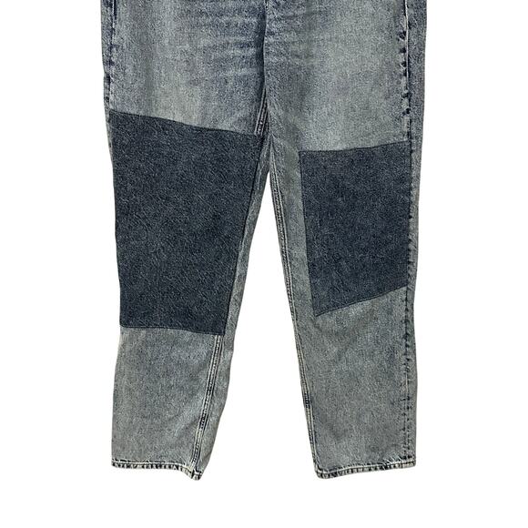 AG Jeans Cloved Patched Denim Jeans High Rise Relaxed Straight Leg Blue 26 NWT - Picture 4 of 9